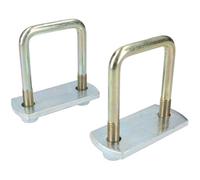 AB Tools 2 Pack M10 50mm X 80mm U-Bolt N-Bolt With Plates & Nuts High Tensile