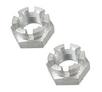 AB Tools 2 Pack M20 X 1.5 Slotted Castle Nut Trailer Wheel Hub Castellated Hub Bearing