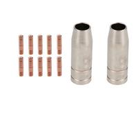 AB Tools 2 Shroud & 10 X 0.8mm Round Contact Tips Mig Welding Binzel Style Mb15 Torch