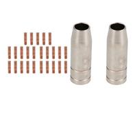 AB Tools 2 Shroud & 25 X 0.6mm Round Contact Tips Mig Welding Binzel Style Mb15 Torch