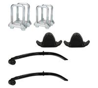 AB Tools 2 Single Parabolic Leaf Spring Bump Stop And U Bolts / Plates For Ifor Williams