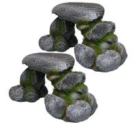 AB Tools 2 X Aquatic Decor Moss Rock Arch Fish Tank Ornament Large 28X15X16Cm