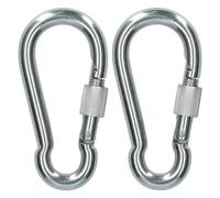 AB Tools 2 X Carabiner Carbine Hook With Screw Gate 10mm Marine Grade Stainless Steel