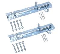 AB Tools 200mm Galvanised Brenton Slip Bolt Padbolt Slide Latch Lock Sheds Gates 2Pk