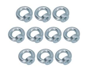 AB Tools 20mm Lifting Eye Nut Fastener Internal Female Thread Zinc Plated 40mm Diameter 10Pc