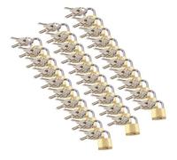 AB Tools 20mm Mini Brass Padlock Set For Suitcases Luggage Rucksacks Tents 30Pc + Keys