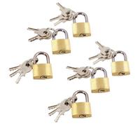 AB Tools 20mm Mini Brass Padlock Set For Suitcases Luggage Rucksacks Tents 6Pc & Keys