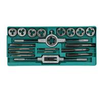 AB Tools 20Pc Carbon Steel Tap & Die Metric Thread Cutter M3 - M12 With Wrenches