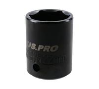 AB Tools 22mm Shallow Impact Socket 1/2" Drive 6 Point 36mm Length Chrome Vanadium Steel