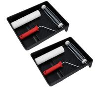 AB Tools 230mm Large Painting Paint Roller Tray + Thermal Bonded Sleeve For Gloss 2Pk