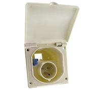 AB Tools 230v Mains 16A Flush Inlet Socket White for Caravan Motorhome Trailer IP44 TR218