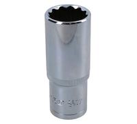 AB Tools 23mm 1/2In Drive Double Deep Long Reach Metric Socket 12 Point Sided Bi-Hex