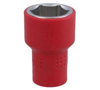 AB Tools 24mm 1/2In Drive Vde Insulated Shallow Metric Socket 6 Sided Single Hex 1000 V
