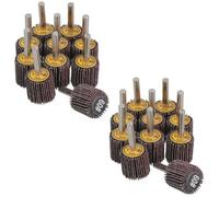 AB Tools 25mm 60 Grit Abrasive Flap Wheel Discs Sanding Rust Removal 6mm Shank 20Pc