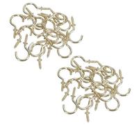 AB Tools 25mm Cup Hook Screws Picture Curtain Hangers Fasteners Brass Coated 40Pc