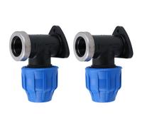 AB Tools 25mm X 3/4" Mdpe Wall Plate Elbow Outside Tap Fitting Connector Bend 2 Pack