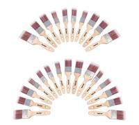 AB Tools 25Pc Synthetic Paint Brush Painting + Decorating Brushes Wooden Handle 1" - 2"