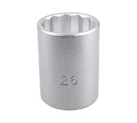 AB Tools 26mm 3/4" Drive Socket 12 Sided 48mm HGV Satin Finish Chrome Vanadium Steel