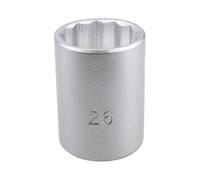 AB Tools 26mm 3/4" Drive Socket 12 Sided 48mm Hgv Satin Finish Chrome Vanadium Steel