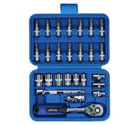 AB Tools 26Pc 1/4" Drive Metric Shallow Socket And Accessory Bit Set 5mm - 13mm