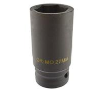 AB Tools 27mm Metric 3/4 Drive Double Deep Impact Socket 6 Sided Single Hex Thick Walled