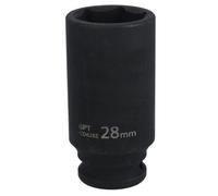 AB Tools 28mm 1/2In Drive Double Deep Impact Impacted Socket 6 Sided Single Hex