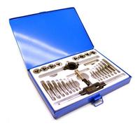 AB Tools 28Pc Metric Tap And Die Set M3 X M12 Plug Taper Wrench Screw Pitch Gauge