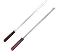 AB Tools 2Pc Extra Long 36" / 3 Feet Straight And Angled Pry Bar Set Crow Bars Lever