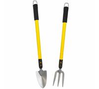AB Tools 2Pc Garden Fork & Spade / Shovel Telescopic Extendable 25" - 37" Gardening