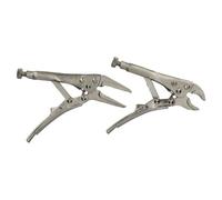 AB Tools 2Pc Mini Locking Pliers Set Long And Round Nose Vice Grips Holders Clamps