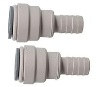 AB Tools 2pk 15mm Push Fit Pipe to 1/2" Hose Tail Barb Adapter Fitting John Guest Speedfit