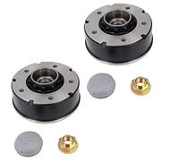 AB Tools 2pk 200 x 50mm Brake Drums & Bearings for Ifor Williams Trailer 5 Stud 6.5" PCD
