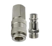 AB Tools 2Pk Air Line Fittings Female Coupler With 1/4" Bsp Male Plug Euro Male Fitting