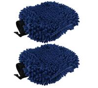 AB Tools 2Pk Blue 2 In 1 Noodle Drying Grooming Mitt One Size Fits All Muddy Wet Dog