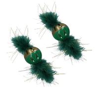 AB Tools 2Pk Cat Kitten Christmas Gift Magical Forest Feather Ball Festive Feline Play Toy