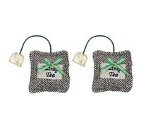 AB Tools 2Pk Cat Kitten Christmas Gift Time For Tea Cat Toy Festive Feline Fun Play Toy