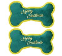 AB Tools 2Pk Dog Christmas Gift Merry Christmas Bone Plush Play Toy Xmas Dog Present