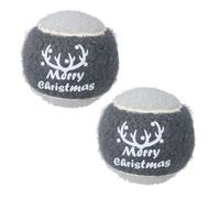 AB Tools 2Pk Dog Festive Christmas Gift Grey 'merry Christmas' Tennis Ball In Gift Box - 6Cm