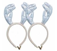 AB Tools 2Pk Dog Humorous Novelty Christmas Soft Metallic Antler Headband Medium Size