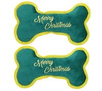 AB TOOLS 2PK Dog Merry Christmas Bone Plush Play Toy Xmas Dog Present