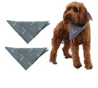 AB Tools 2Pk Festive Grey Smart Antler Hygge High Quality Bandanna For Dogs - One Size