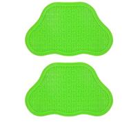 AB Tools 2Pk Green Interactive Dog Slow Lick Mat With Suction Cups Food Accessories