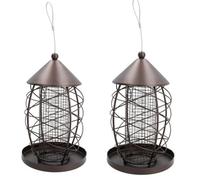 AB Tools 2Pk Lantern Bird Feeder Nut Holder Hanging Feeding Station For Wild Birds