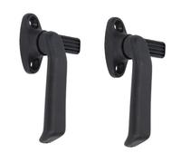 AB Tools 2Pk Left Hand Window Handle Lever Catch Black Polypropylene Locker Latch