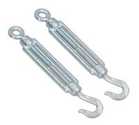 AB Tools 2Pk M8 Straining Screw Hook To Eye Turnbuckle Galvanised Rigging