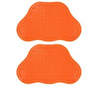 AB Tools 2PK Orange Interactive Dog Slow Lick Mat With Suction Cups Food Accessories