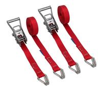 AB Tools 2Pk Ratchet Strap Stainless Steel Boat Trailer 3.7M 25mm Marine Grade Claw Hook