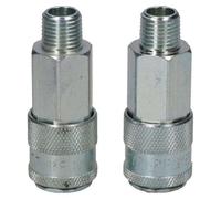 AB Tools 2Pk Schrader Profile 17 Series Female Coupler 1/4" Bsp Male Thread Air Line Hose