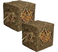 AB Tools 2Pk Small Animal Guinea, Rabbits Boredom Breaker Large Hay Cube 20X20X20Cm
