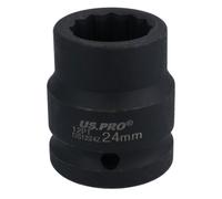 AB Tools 3/4" Drive 24mm Shallow Metric mm Impact Impacted Socket 12 Sided Bi-Hex